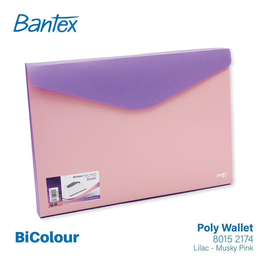 

[Artomas] Bantex BICOLOUR Polly Wallet Folio (2 Divider) Lilac Muskypink - 8015 2174