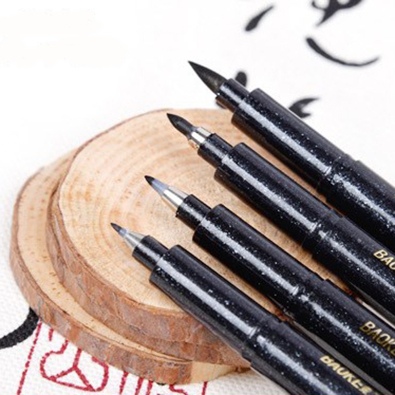 

Brush Pen Black / Tinta Kaligrafi Calligraphy Pen Bolpen Untuk Menulis Spidol Baoke
