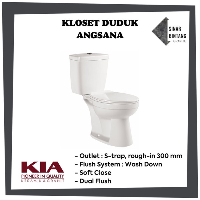 Closet/ Kloset / Toilet Duduk KIA Angsana Two Piece White