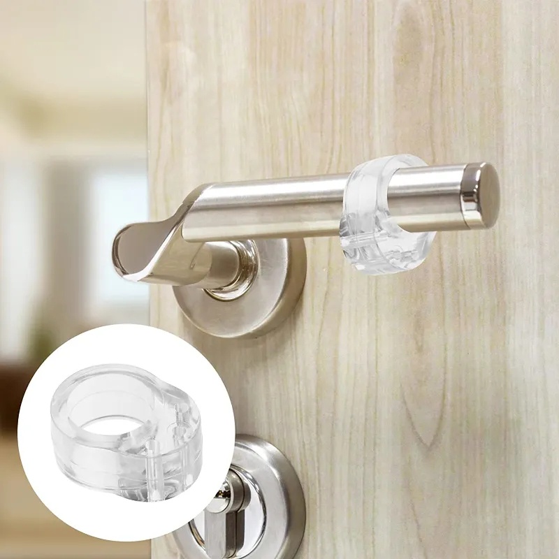 Pengganjal Silikon Transparan Door Stoper/Pelindung Dinding Doorknob Bumper/Pad Pelindung Rumah Tangga Dinding/Penyangga Pegangan Pintu Bebas Pukulan/Pegangan Pintu Anti-Tabrakan Penutup Cincin