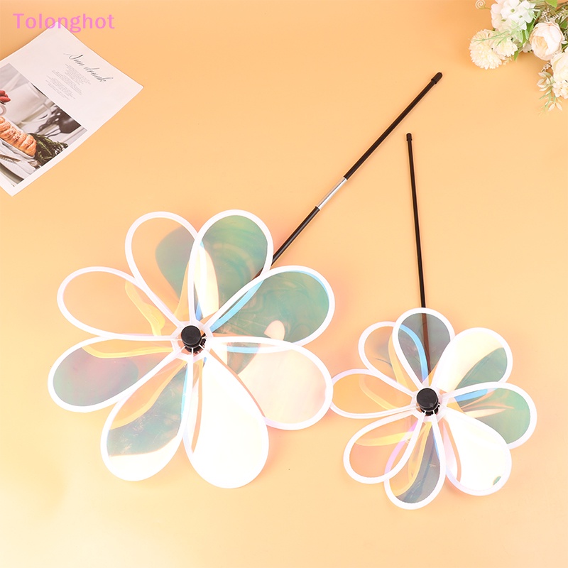 Tolonghot&gt; 1Pc Sunflower Windmill Kincir Warna-Warni Sequin Foldable Windmill Carry Camping Piknik Dekorasi Taman Rumah well