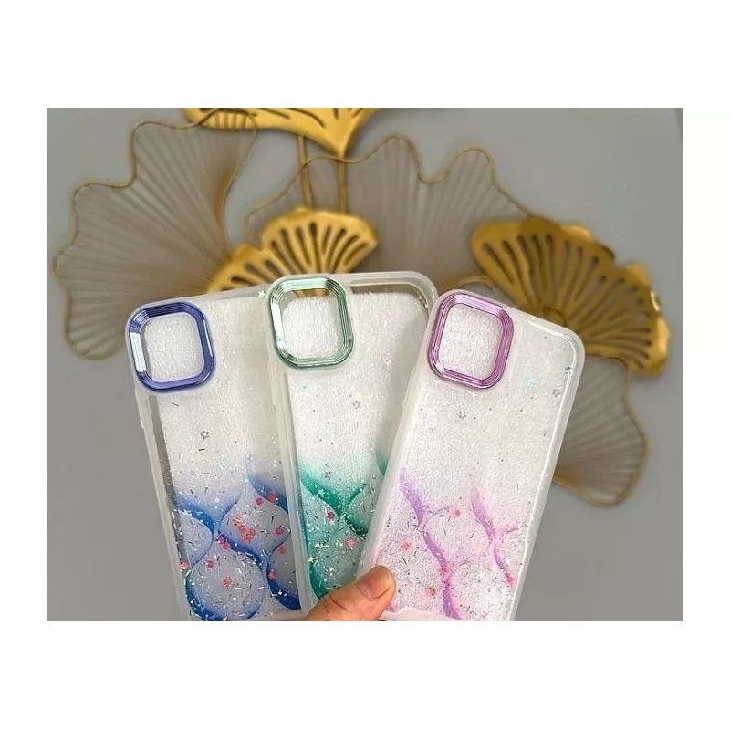 CASE XIAOMI REDMI NOTE 8PRO 9 9PRO CASING GLITTER MERMAID LINE CHROME METALLIC BLINK BLING LANYARD S