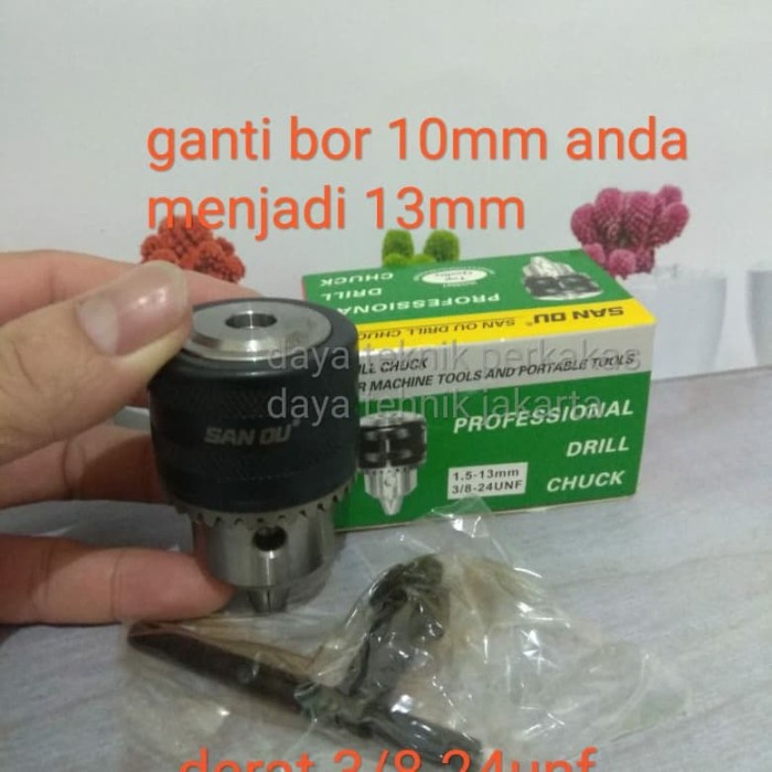 kepala bor 13mm derat 3/8 24unf - chuck drill 13mm derat 3/8" VJ