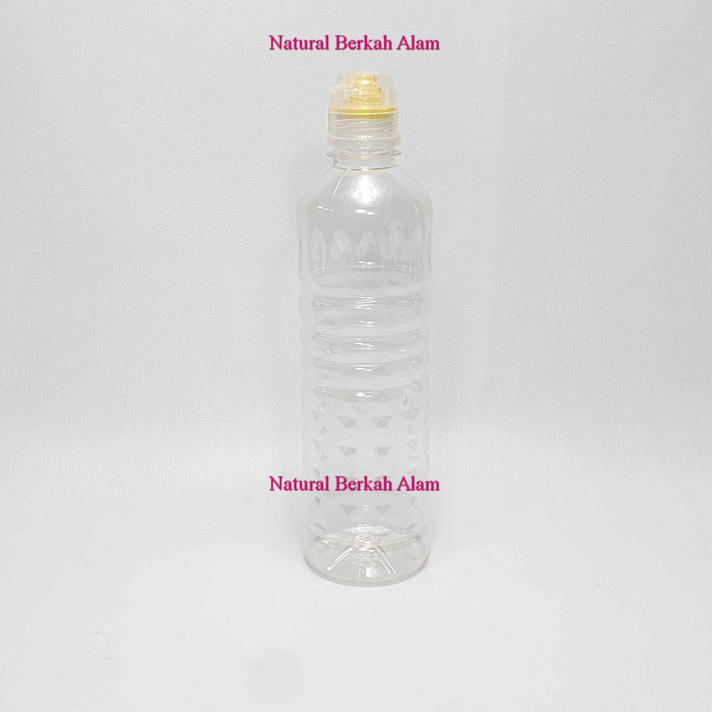 Botol Pet 600 Ml Amdk Oval C Natural Tutup Aqua Exlusive / Botol Plastik / Botol Air Mineral / Botol