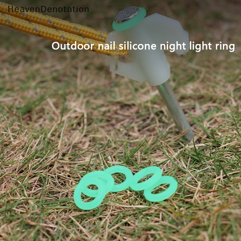 [HeavenDenotation] 10pcs Outdoor Kuku Lampu Malam Lingkaran Silicon Karet Cincin Bercahaya Cincin Peringatan Berkemah Kuku Lampu Malam Lingkaran Berkemah HDV