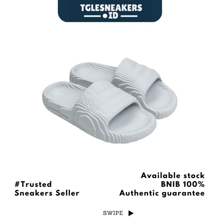 Adidas Adilette 22 Coolgrey ( 100% Original Authentic )