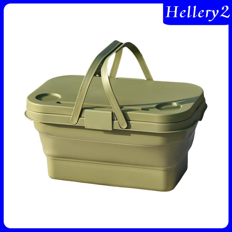 [Hellery2] Keranjang Piknik Dapat Dilipat Foldable Storage Bin Camping Kemah Keranjang Penyimpanan Untuk Dapur