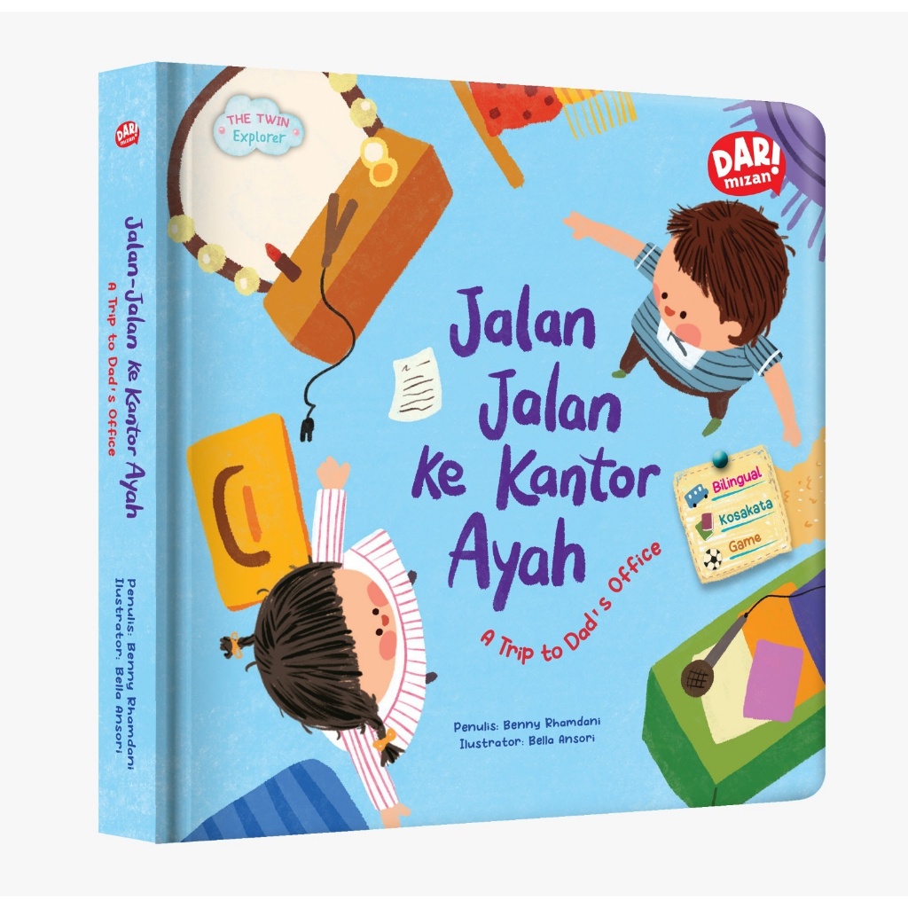 Seri The Twin Explorer Jalan-Jalan ke Kantor Ayah Bilingual Boardbook / Mizan Media