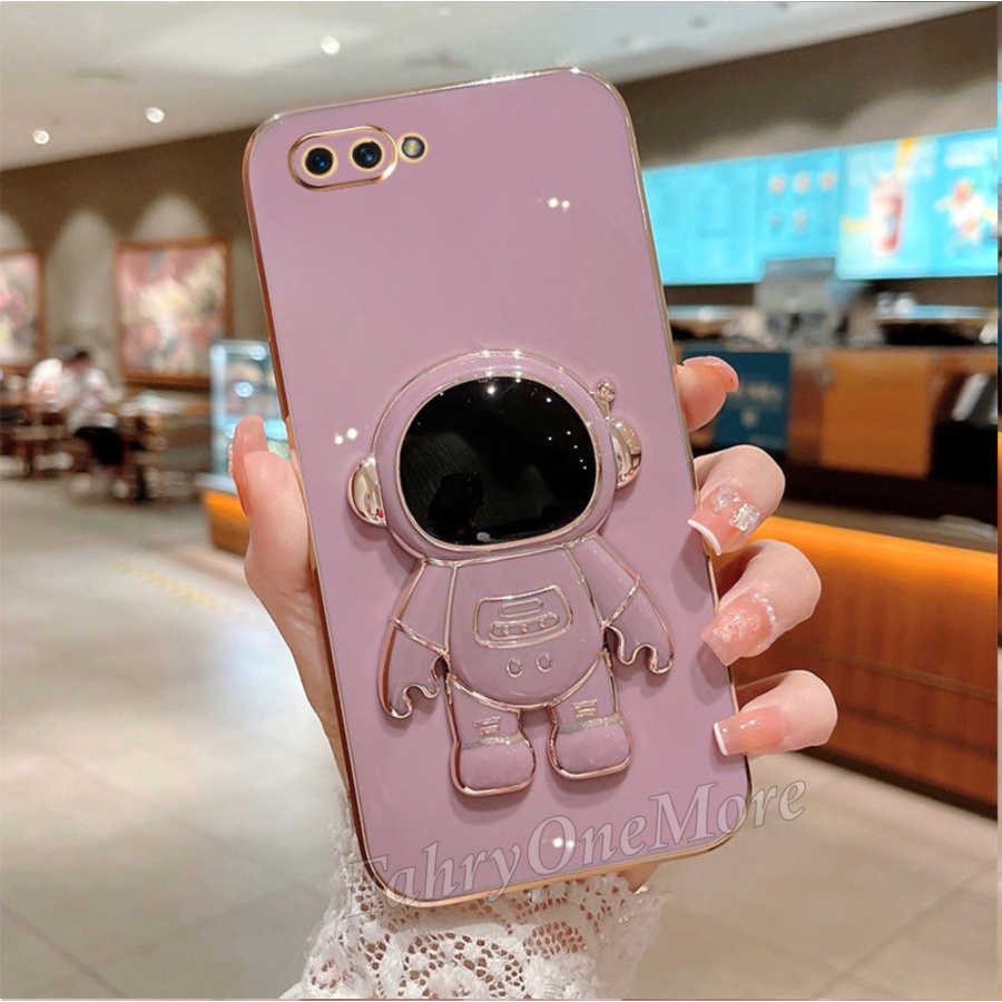 Case Oppo A5s A7 F9 A12 Astronot Stand Premium Softcase
