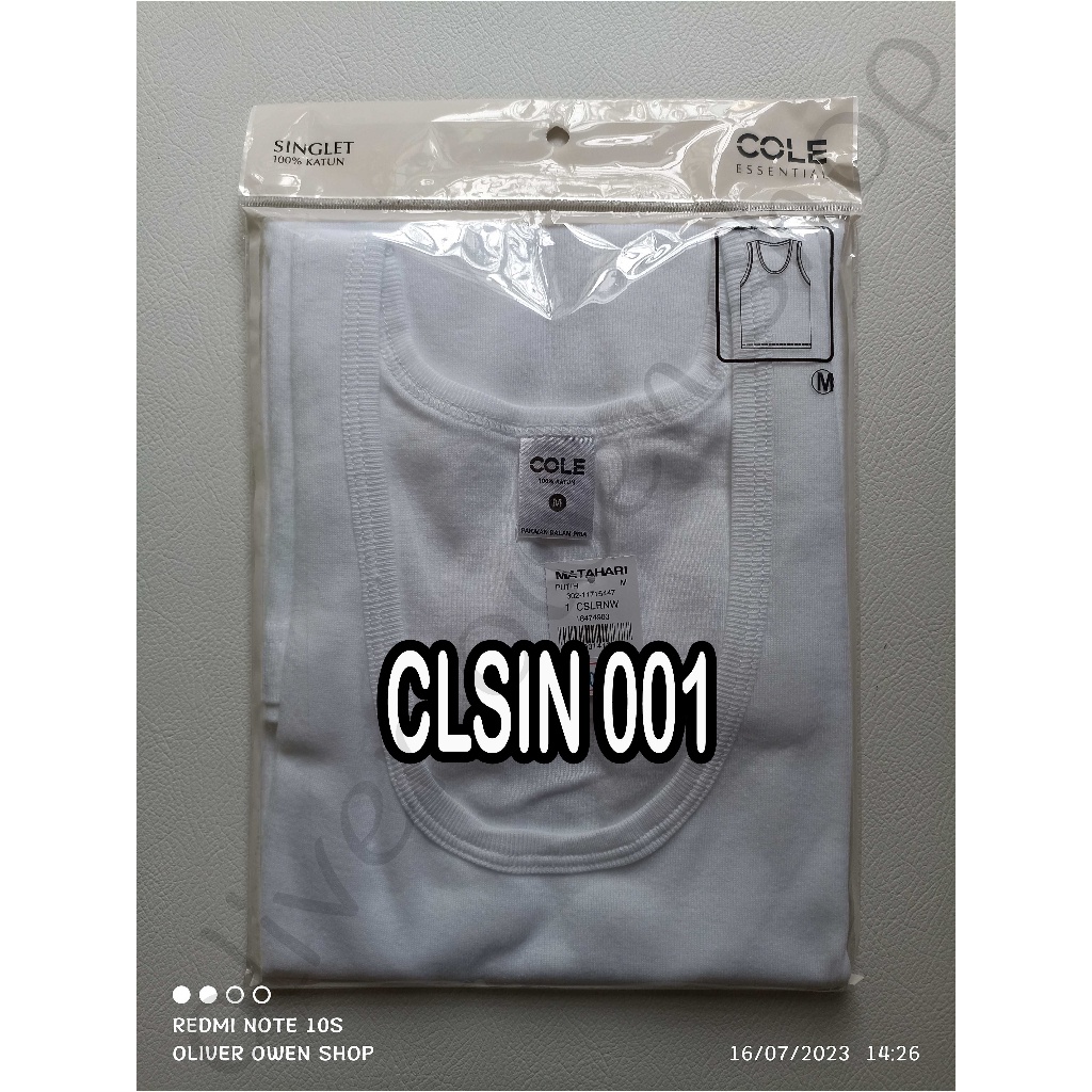Kaos Dalam Singlet Merk Cole