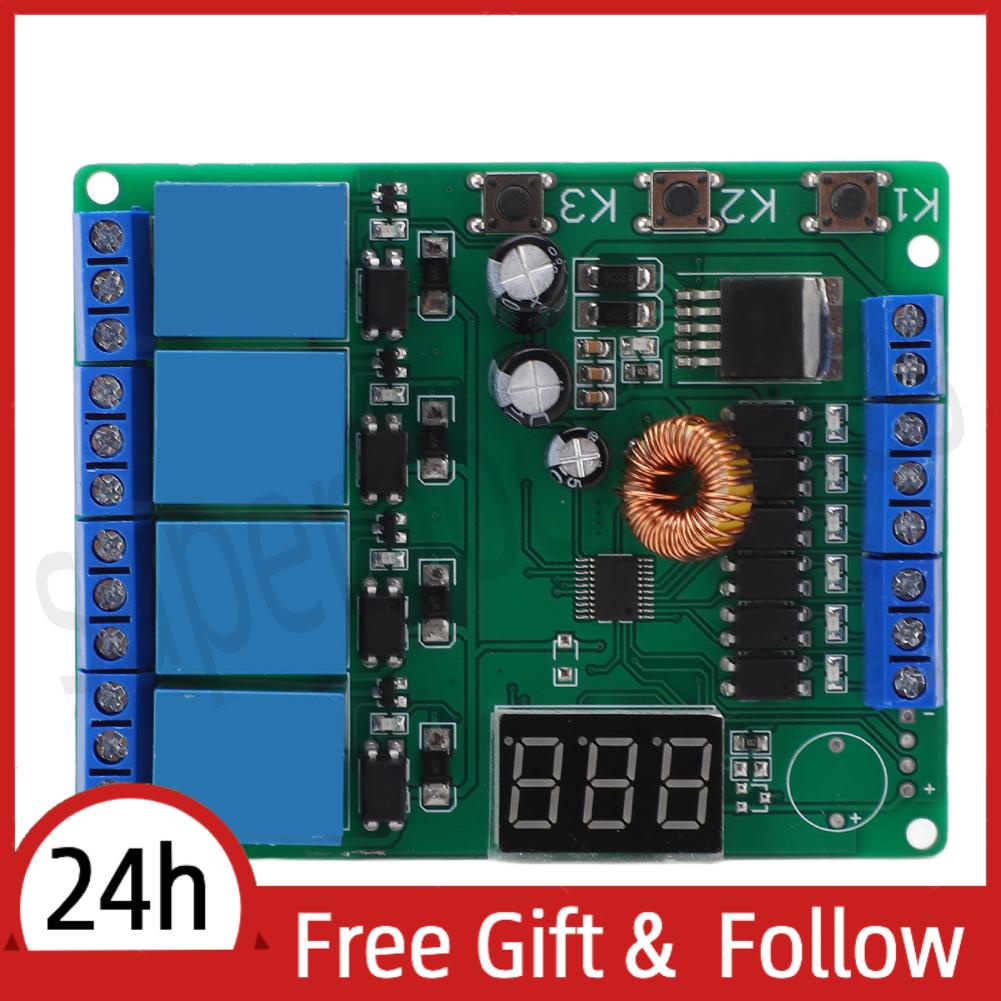 Supergoodsales 4 Way Relay Module  Digital Display PCB Durable Programmable for Circuit