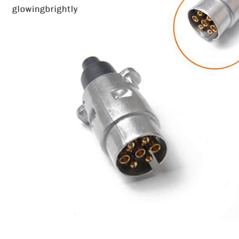 [glowingbrightly] Colokan 7pin Metal Trailer Towbar Towing Lights Socket Mobil Van Caravan 12V APM TFX