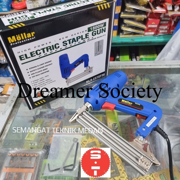 

Berkualitas NAILER GUN STAPLES LISTRIK ELECTRIC NAILER F32 F30 30mm 3CM MOLLAR FCJ697