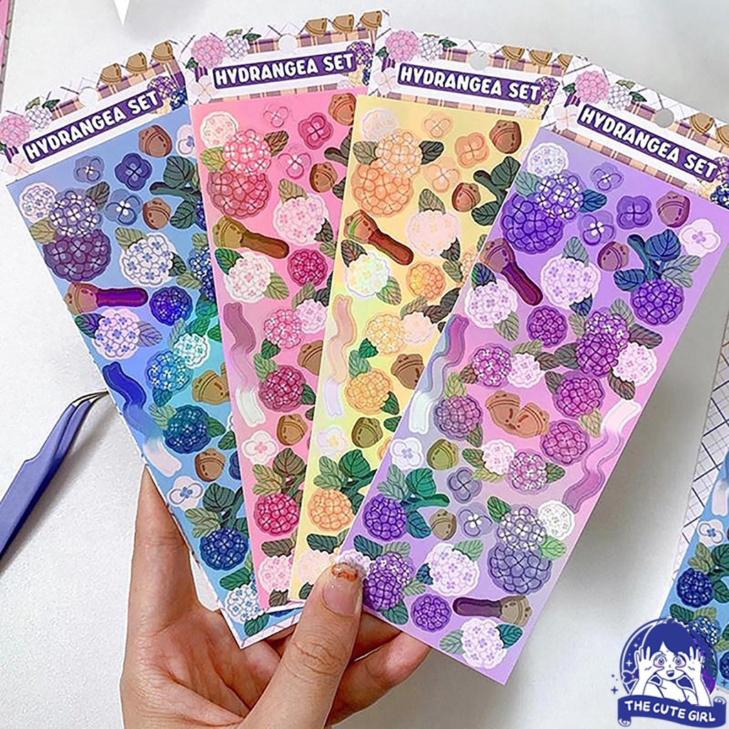

Seri bahasa bunga romantis stiker tangan laser stiker warna-warni bahan dekorasi kartu stiker DIY lucu - Stazionario