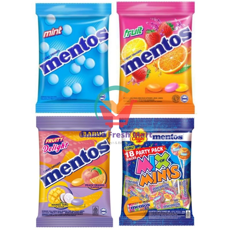 

Mentos Aneka Permen Mint Fruit delight papermint bag mix party - Online Fresh Mart Denpasar