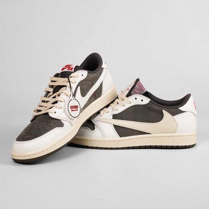 Air Jordan 1 Low Travis Scott Reverse Mocha Brown White Vs