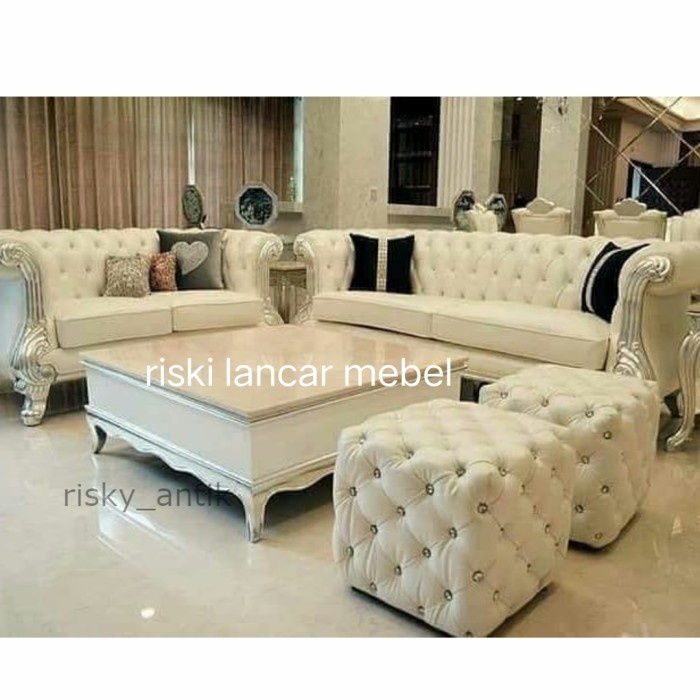 kursi sofa tamu chester scandinavian mewah ukir furniture jepara jati Termurah cod redy