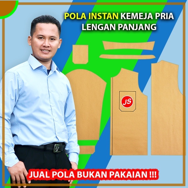 Pola Instan Kemeja Pria Lengan Panjang | Aneka Pola