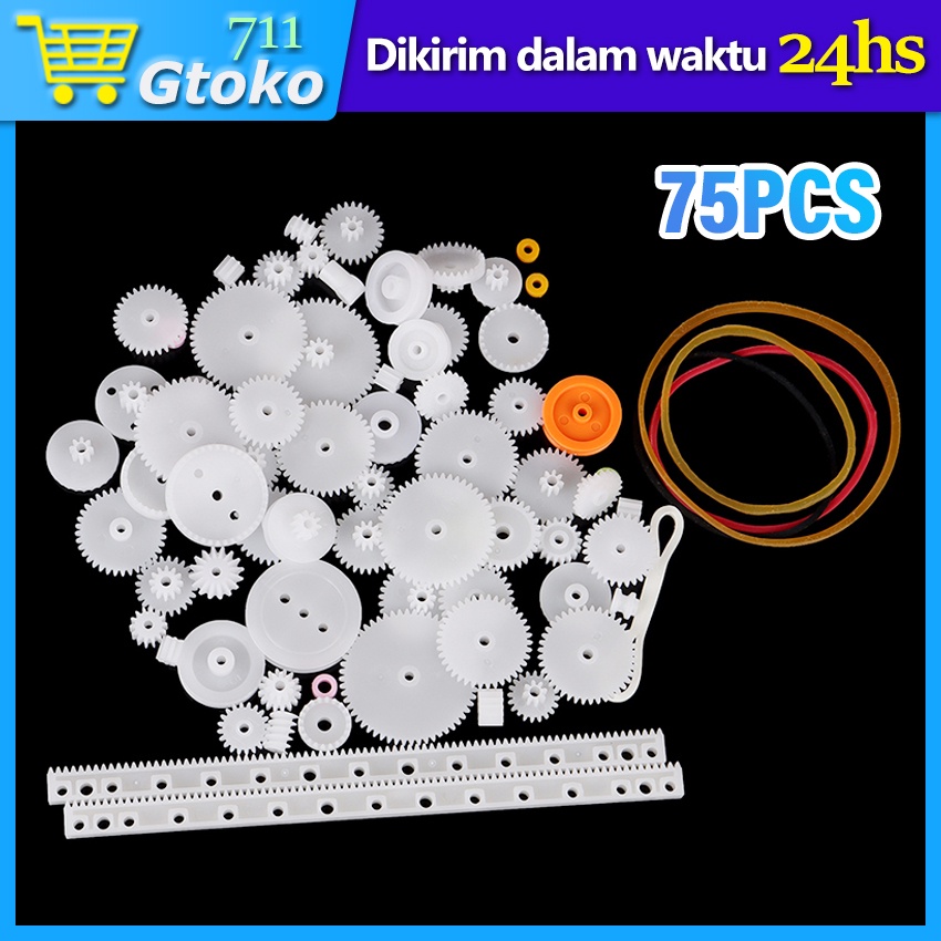 Kit Plastic Gear Rack Shaft Pulley Belt Roda Gigi Plastik DIY Robot Arduino