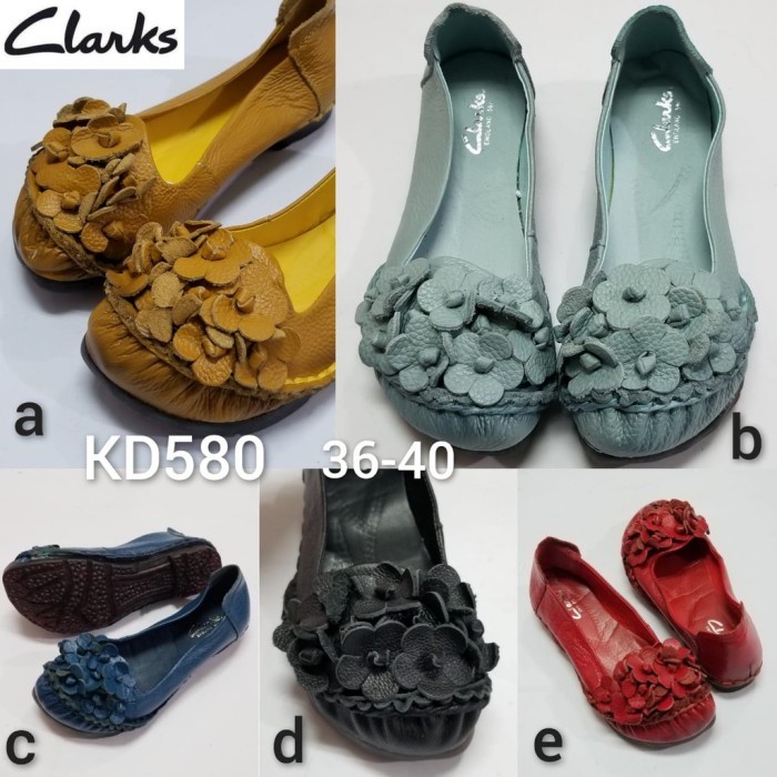 KD 580 Sepatu clarks wanita/sepatu kulit wanita/clarks original/clarks - Hitam, 36