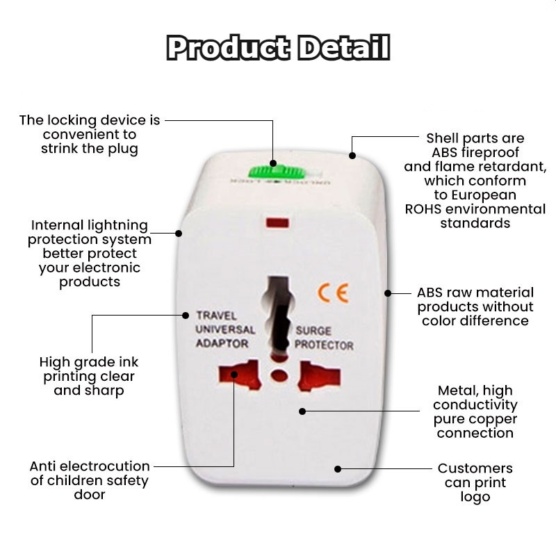 Hello SN01 Colokan Listrik All in One copper Universal Travel Adaptor Colokan Listrik Adaptor Internasional