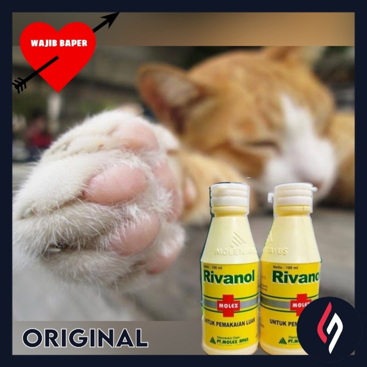 RIVANOL, cairan pembersih, pengering dan penyembuh luka kucing & anjing GACORSHOP