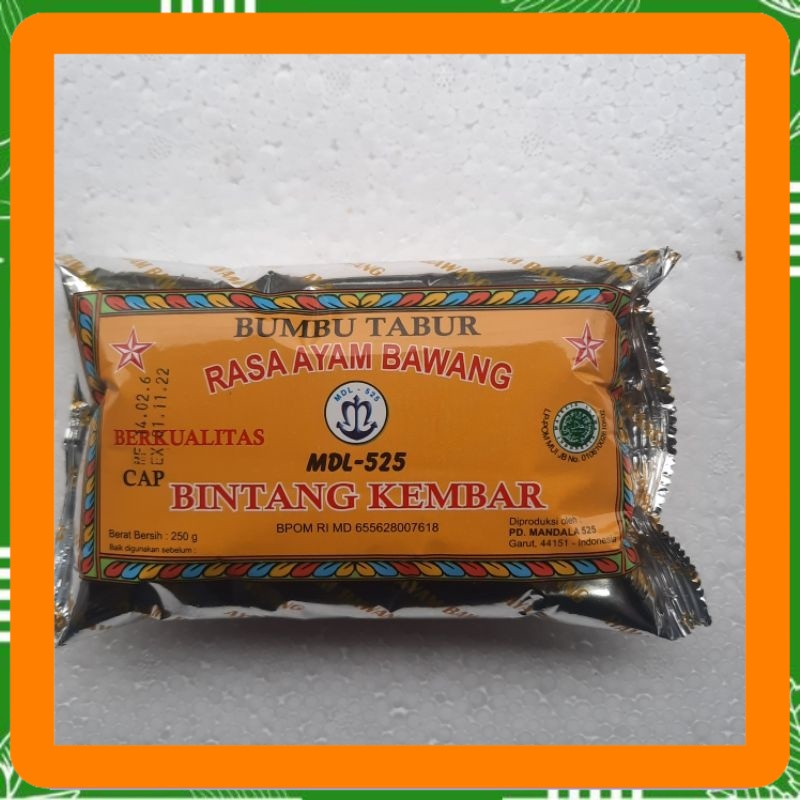 

MDL 525 BUMBU TABUR AYAM BAWANG 250 GR BINTANG KEMBAR ASIN ORI Best Seller