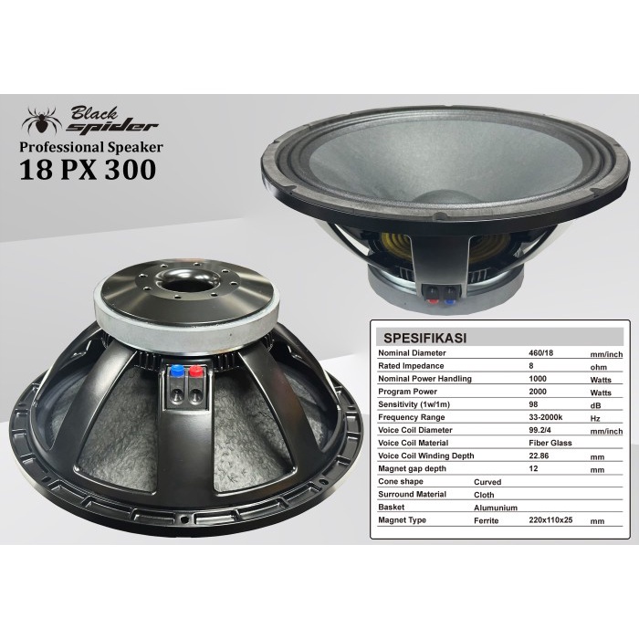Speaker Component Black Spider BS 18 PX 300 18"