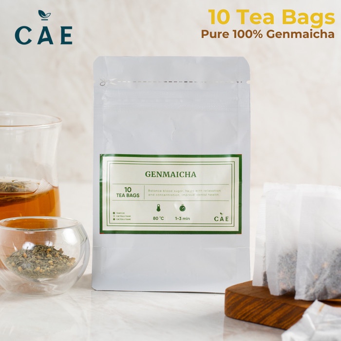 

GENMAICHA 10 TEA BAGS Teh Hijau Green Tea Roasted Corn Dried Organik