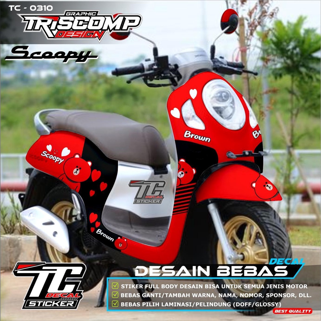 Decal sticker scoopy full body Scoopy Lama scopy New dekal stiker Scoopy 2017 2018 2019 2020 2021 pr