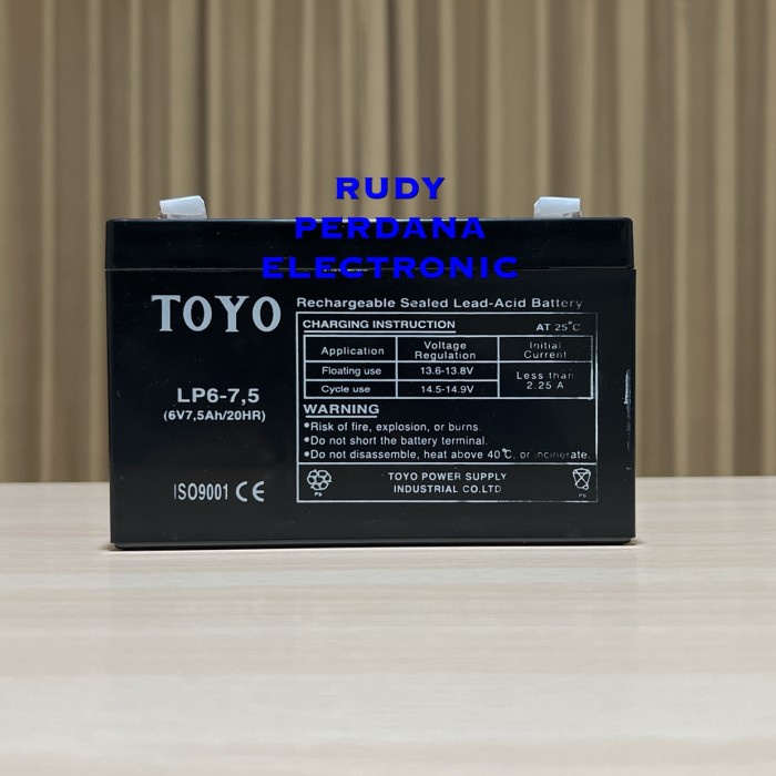 PART2 AKI KERING RECHARGEABLE BATTERY BATERAI 6V 6 VOLT 7.5AH 7.5 AH