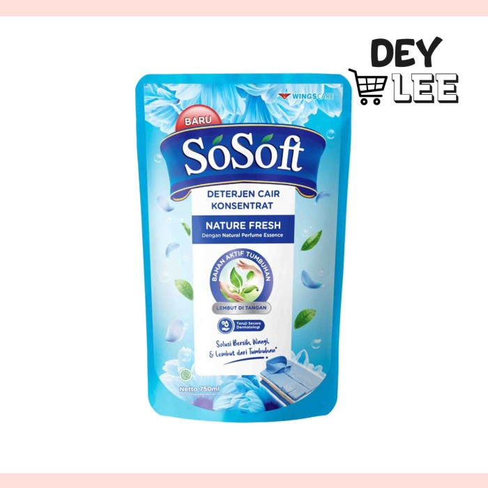 SoSoft Deterjen Cair Konsentrat 700ml Nature Fresh Refill Pouch Detergent