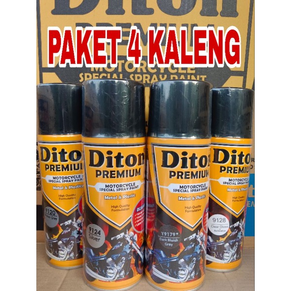 cat spray Paket 4-Kaleng pilok pilok diton premium dark bluish grey 9179 y9179 abu metallic tua dark