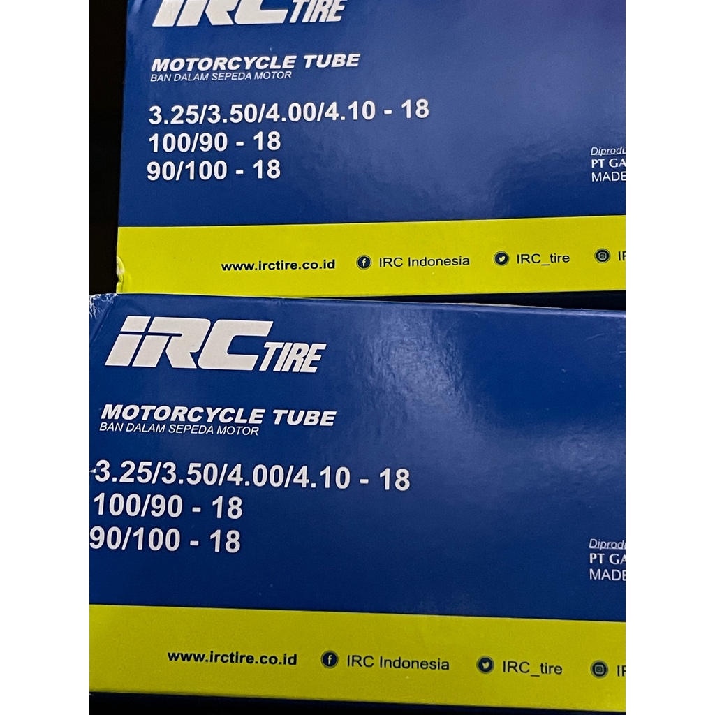 [1 PCS] BAN DALAM IRC 325-18 350 300 400 410 100/90 90/100 RING 18 ORIGINAL TRAIL CROSS 100% ASLI