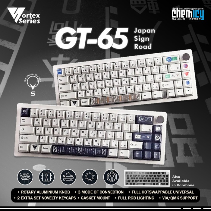 Vortex Series GT65 / GT-65 Japan Sgn Road Wireless Mechanical Keyboard - Gateron Brown