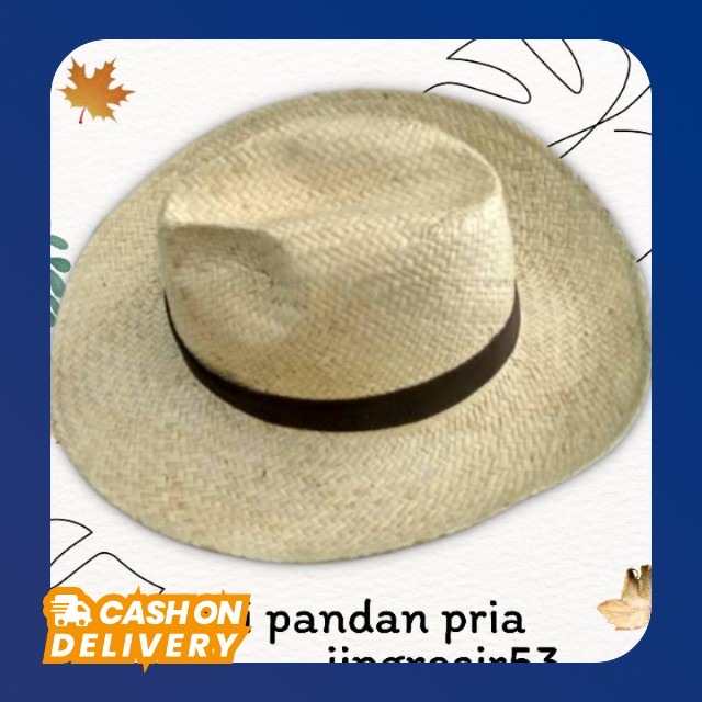 TOPI ANYAMAN PANDAN TOPI PANDAN KOBOI TOPI UNIK TOPI PANTAI