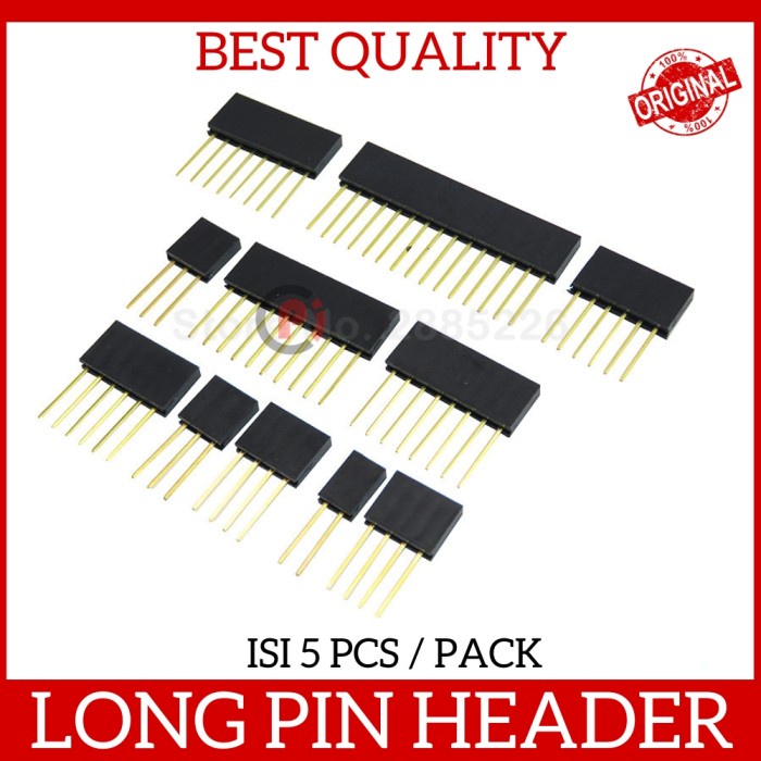 5Pcs Long Pin Header Panjang Female Pin Stackable Board 4 6 8 10 P Pin