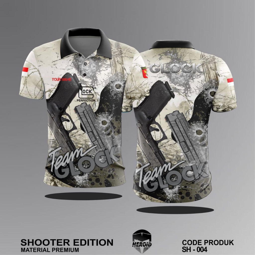 Kaos Shooter Perbakin Wangki | Kaos Latihan Shooting Perbakin | Motif Team Glock