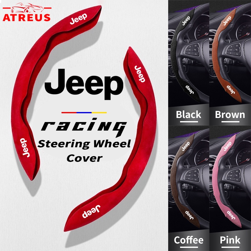 Jeep Sarung Pelindung Setir Mobil Sport Steering Wheel Cover Anti Slip Serap Keringat Untuk Kompas Renegade2022 Willys Wrangler jk Cherokee xj