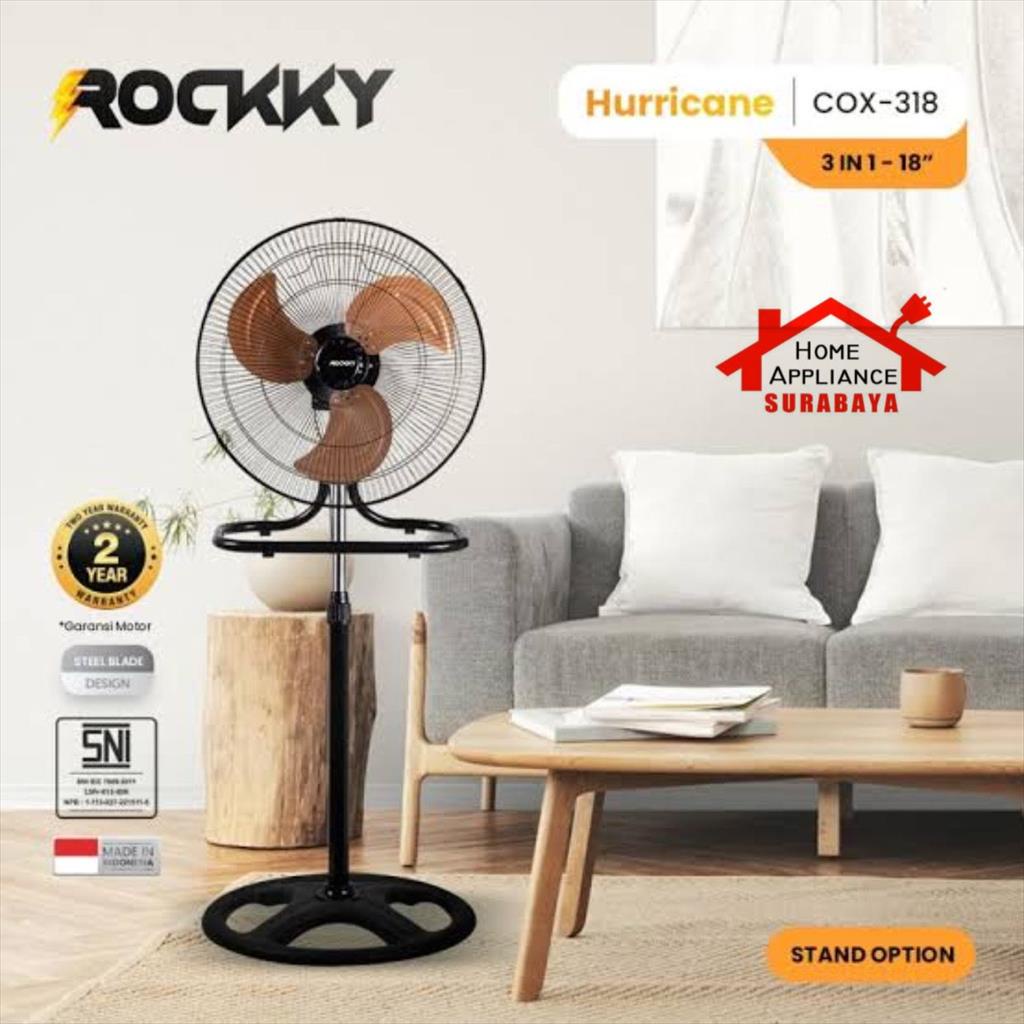 ROCKKY HURRICANE Fan - Kipas Angin Industrial 18 Inch 3 IN 1 COX-318