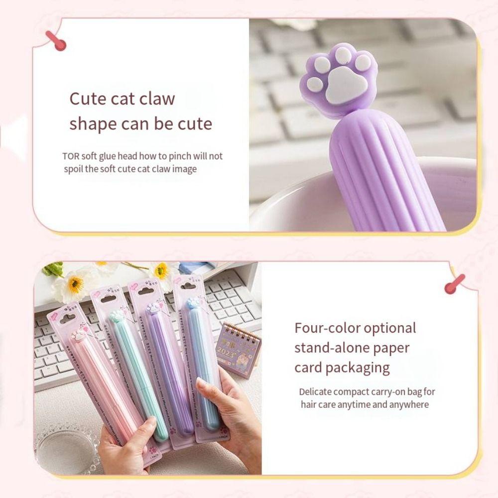 Needway   Sisir Portable Mini Cute Cat Claw Series Pelajar|Sisir Skema Warna Dengan Tutup