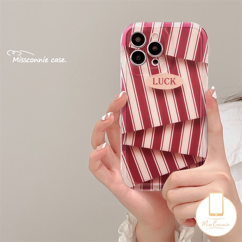 IPHONE Shockproof Airbag Soft Tpu Phone Case Kompatibel Untuk Iphone11 12 14 13 Pro Max7 6 8 6s Plus X XR 7Plus XS Max SE 2020 Couple Ins Art Stripe Diamond Irregular Pattern Cover