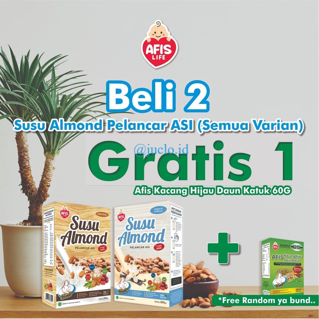 

AFIS Life Susu Almond | Sari Bubuk Kedelai + Daun katuk Pelancar ASI murah
