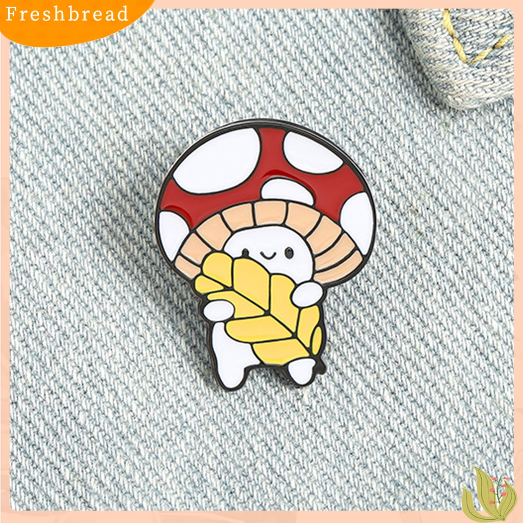 &lt; Freshbread &gt; Bros Anti Kosong Motif Jamur Multicolor Mushroom Bag Pakaian Lapel Pin Untuk Wanita