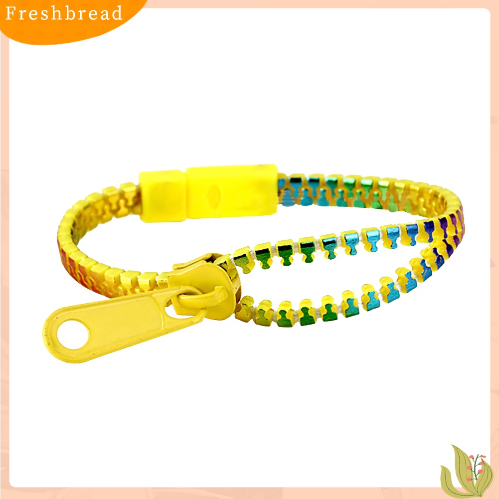 &lt; Freshbread &gt; Warna-Warni Ritsleting Gaya Gelang Pria Wanita Mahasiswa Perhiasan Rantai Tangan Kreatif