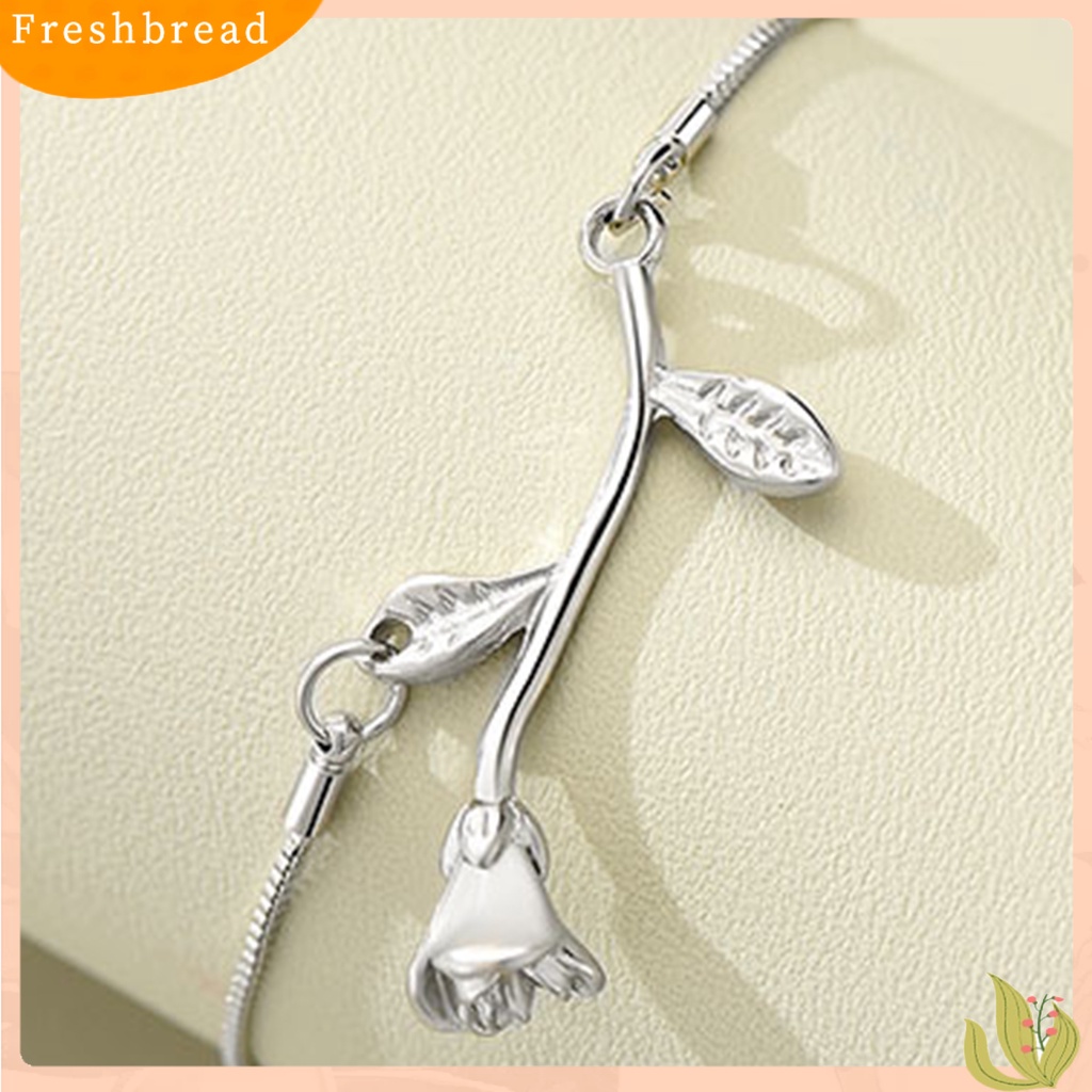 &lt; Freshbread &gt; Wanita Gelang Bright Luster Hias Adjustable Nyaman All-match Perhiasan Hadiah Wanita Sederhana Sastra Segar Bell Liontin Tarik Gelang Untuk Pacaran