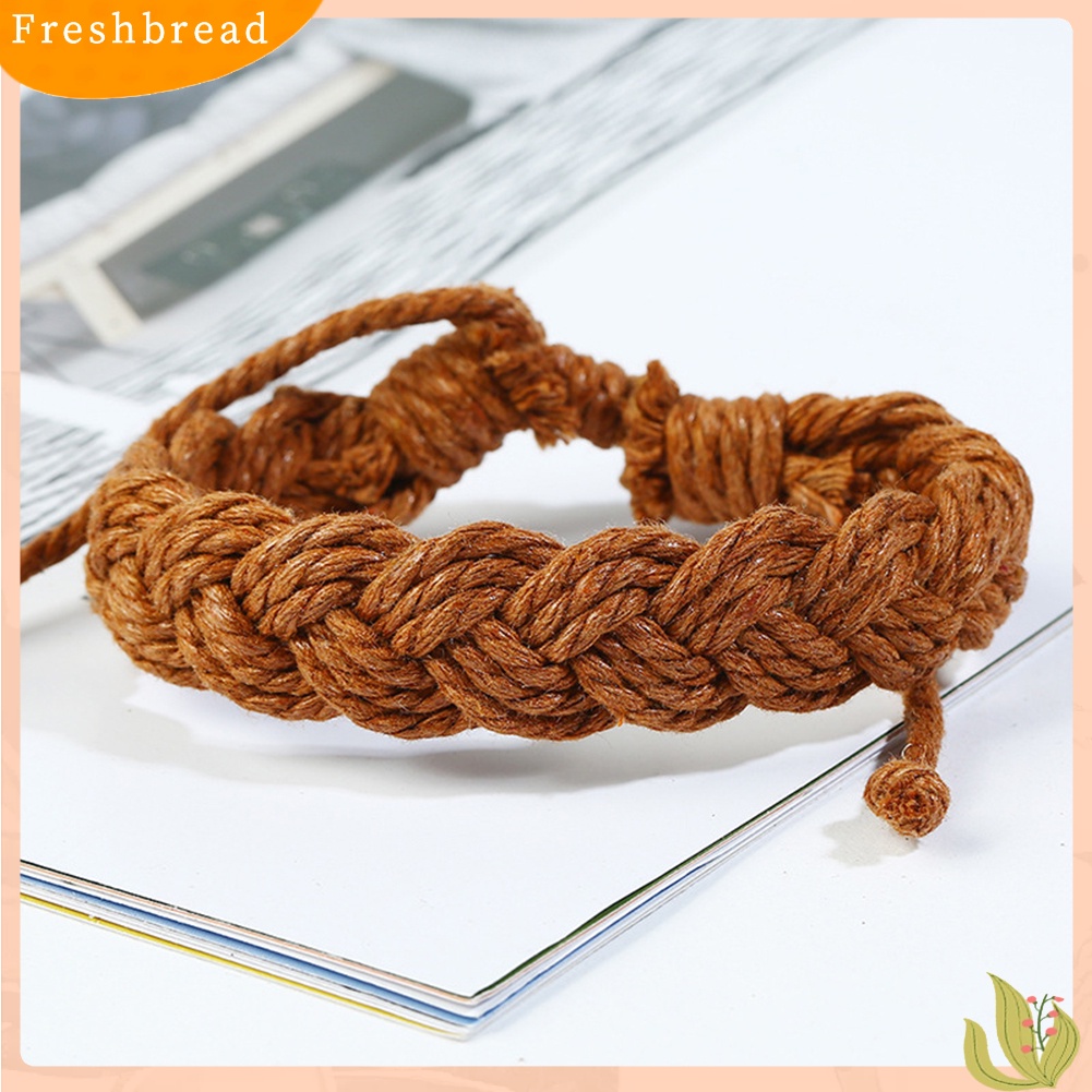< Freshbread > 6Pcs Vintage Pria Dikepang Tali Kulit Imitasi Gelang Tangan Set Perhiasan Hadiah