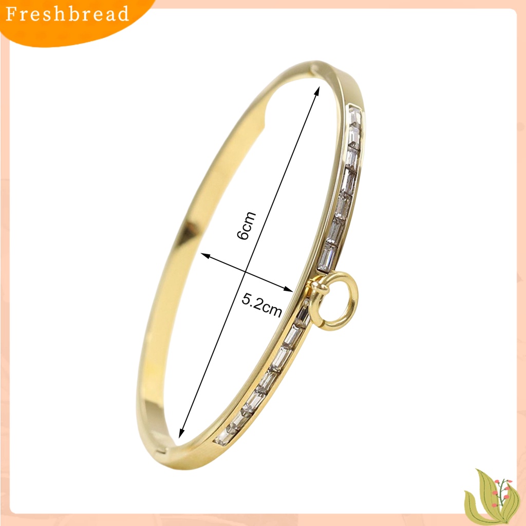 &lt; Freshbread &gt; Wanita Gelang Trendi Semua Pertandingan Anti Karat Minimalis Tahan Aus Pakaian Harian Memakai Warna Solid Baja Titanium Fashion Gelang Aksesori Pakaian