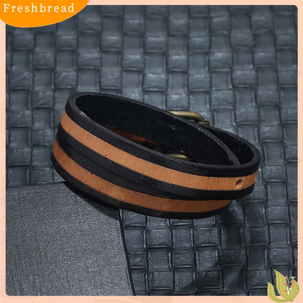 &lt; Freshbread &gt; Vintage Unisex Double Layer Kulit Sapi Gelang Bangle Pesta Perhiasan Hadiah