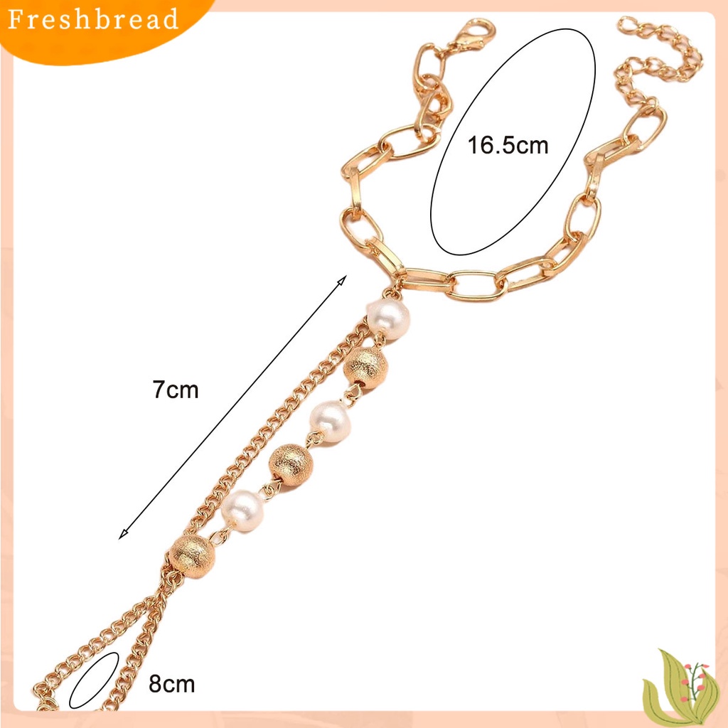 &lt; Freshbread &gt; Wanita Gelang Mutiara Imitasi Stainless Terhubung Patchwork Gelang Circlet Set Aksesoris Tangan